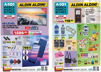 A101 2 Ocak aktüel kataloğu! Tüm ürünlerde yeni yıl indirimi…